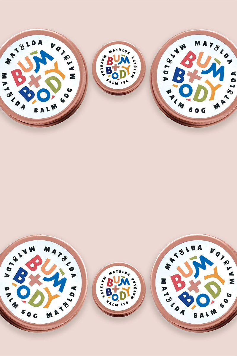 Natural Baby Skincare products BUM + BODY balm by Matylda Baby